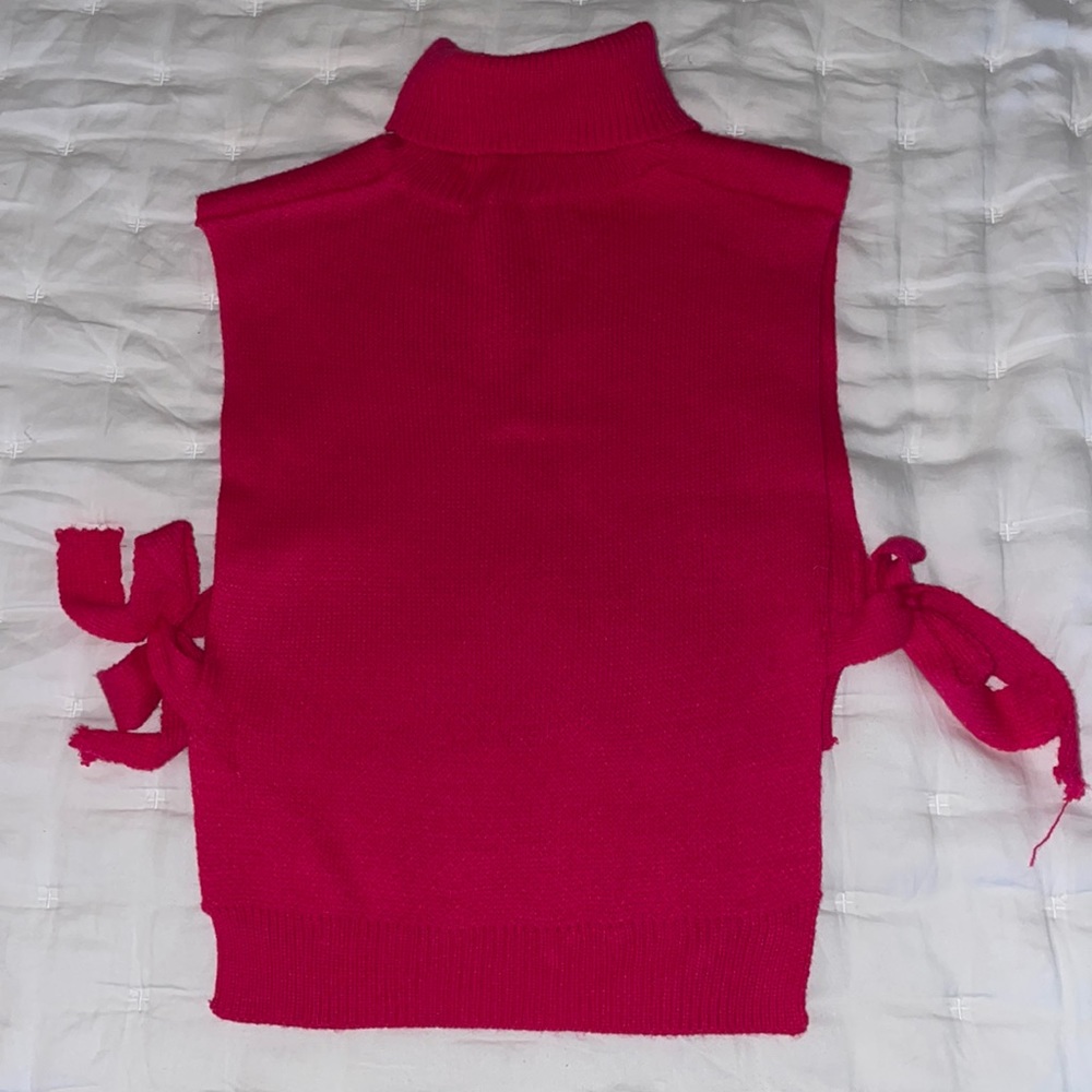 Hot pink sleeveless sweater